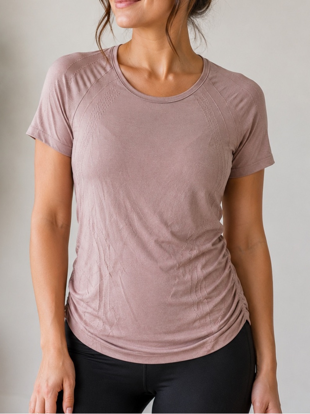 ACX Performance Athletic Tee Mauve Taupe Stretch Workout Top Women’s Medium